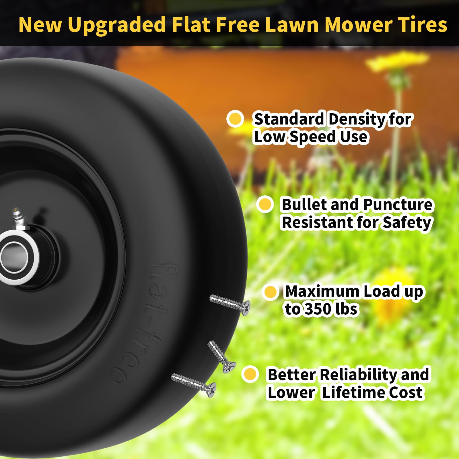 TEPU 2-pack tires provide reliable front-wheel replacements for homes.