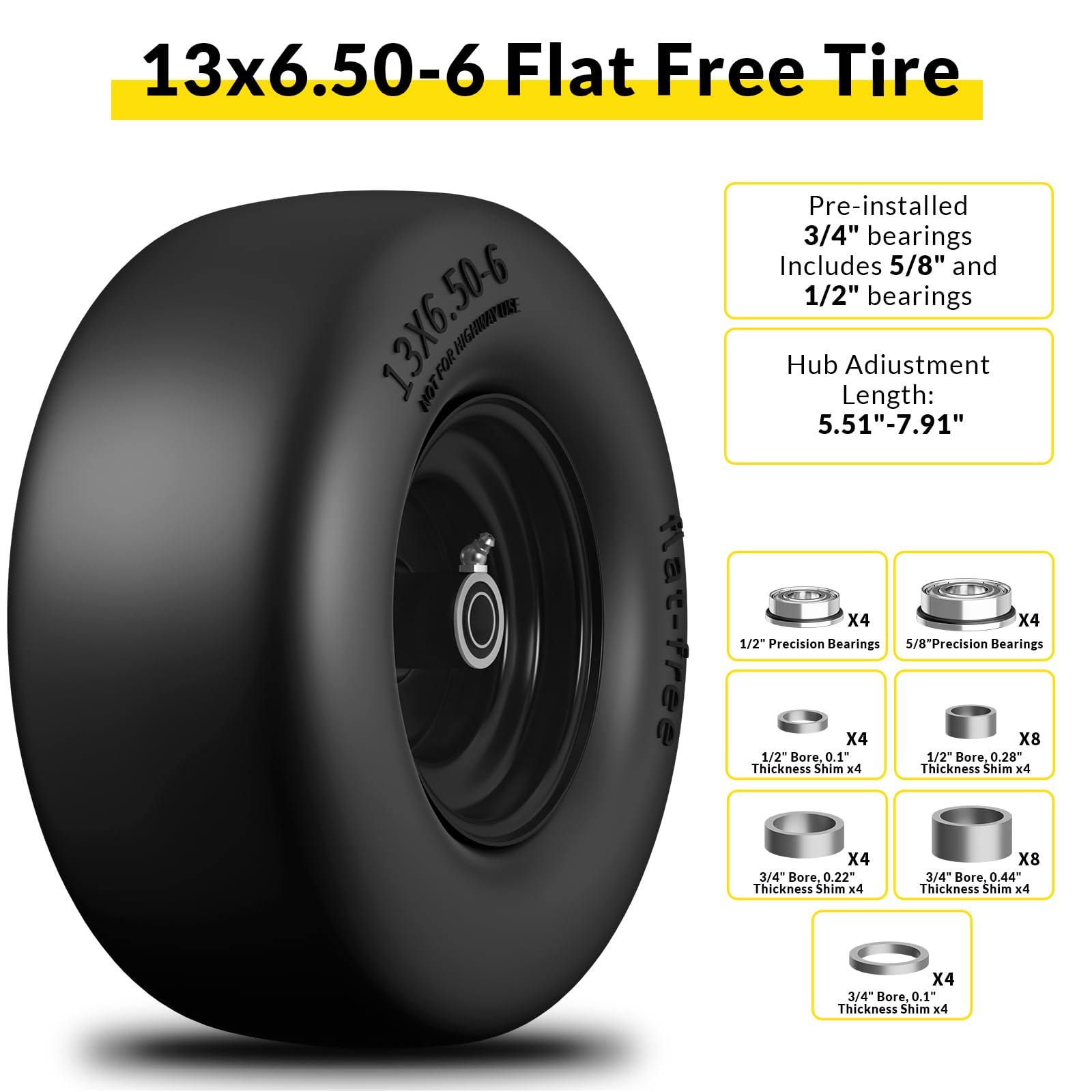 TEPU front tire 500lbs load capacity supports heavy front-end tasks
