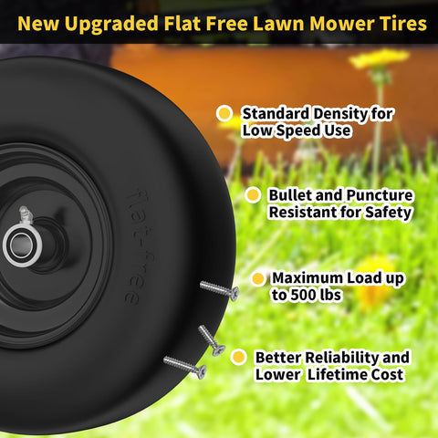 TEPU smooth-tread lawn mower tire reduces turf damage during mowing