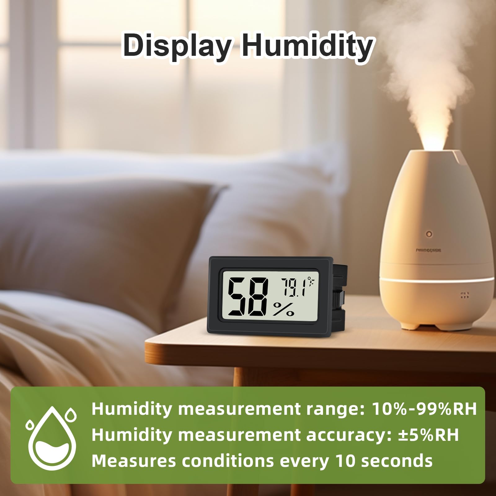 TeqyAqs accurate readings with ±2°F and ±5%RH for reliable monitoring.