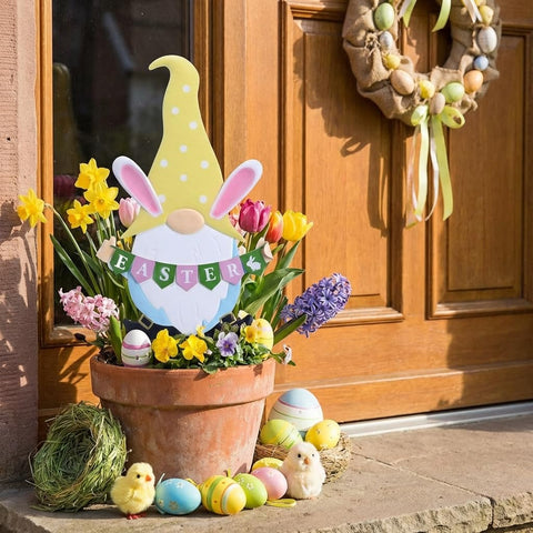 TERESA'S COLLECTIONS Easter welcome yard sign brightens porches and lawns.