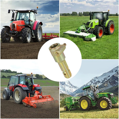 Compatibility with 70 HP tractors shown in a rugged field setting.