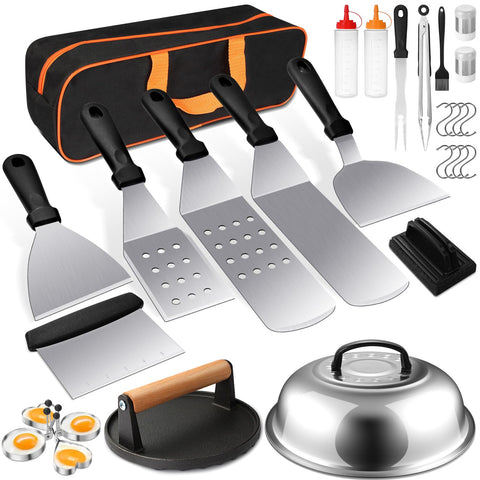 Terlulu griddle kit burger press for perfect patties on outdoor grills