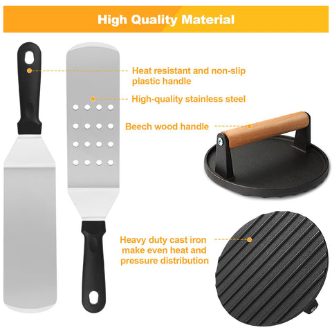 Terlulu griddle kit scraper keeps surfaces clean after searing