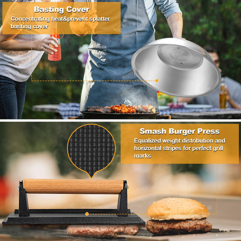 Terlulu griddle scraper and cleaning brush for upkeep