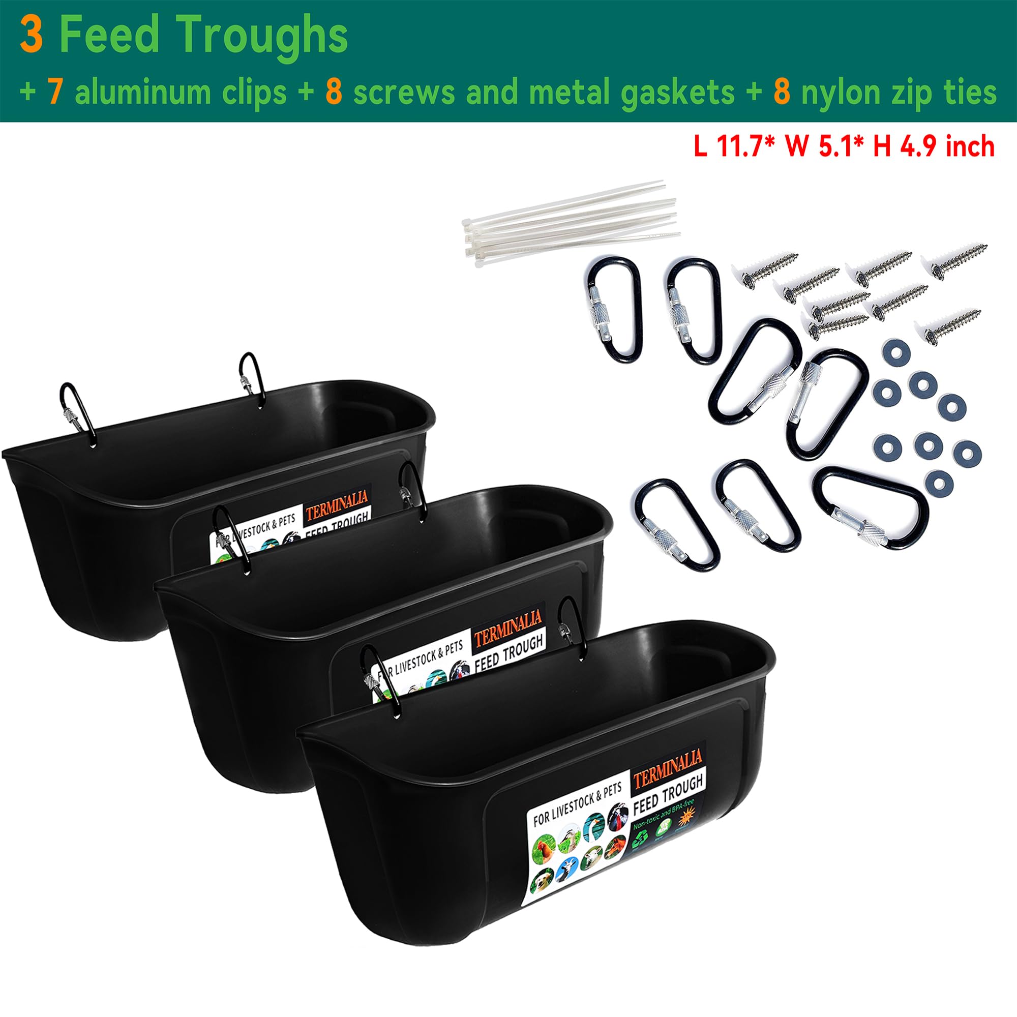 Terminalia 8-quart total capacity feeder mounted on fence with hardware.