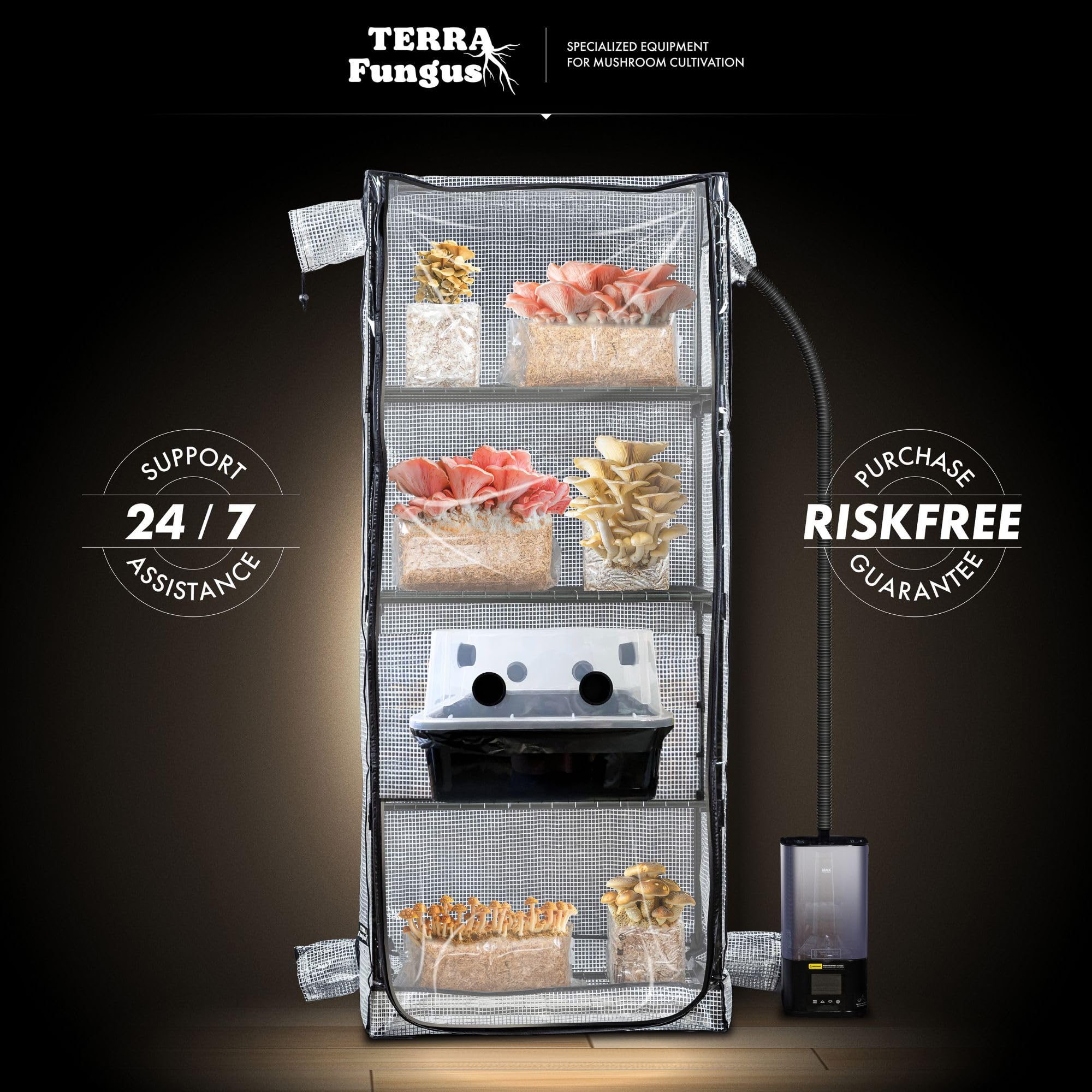 Terra Fungus Martha Tent ideal for small-space mushroom growing at home