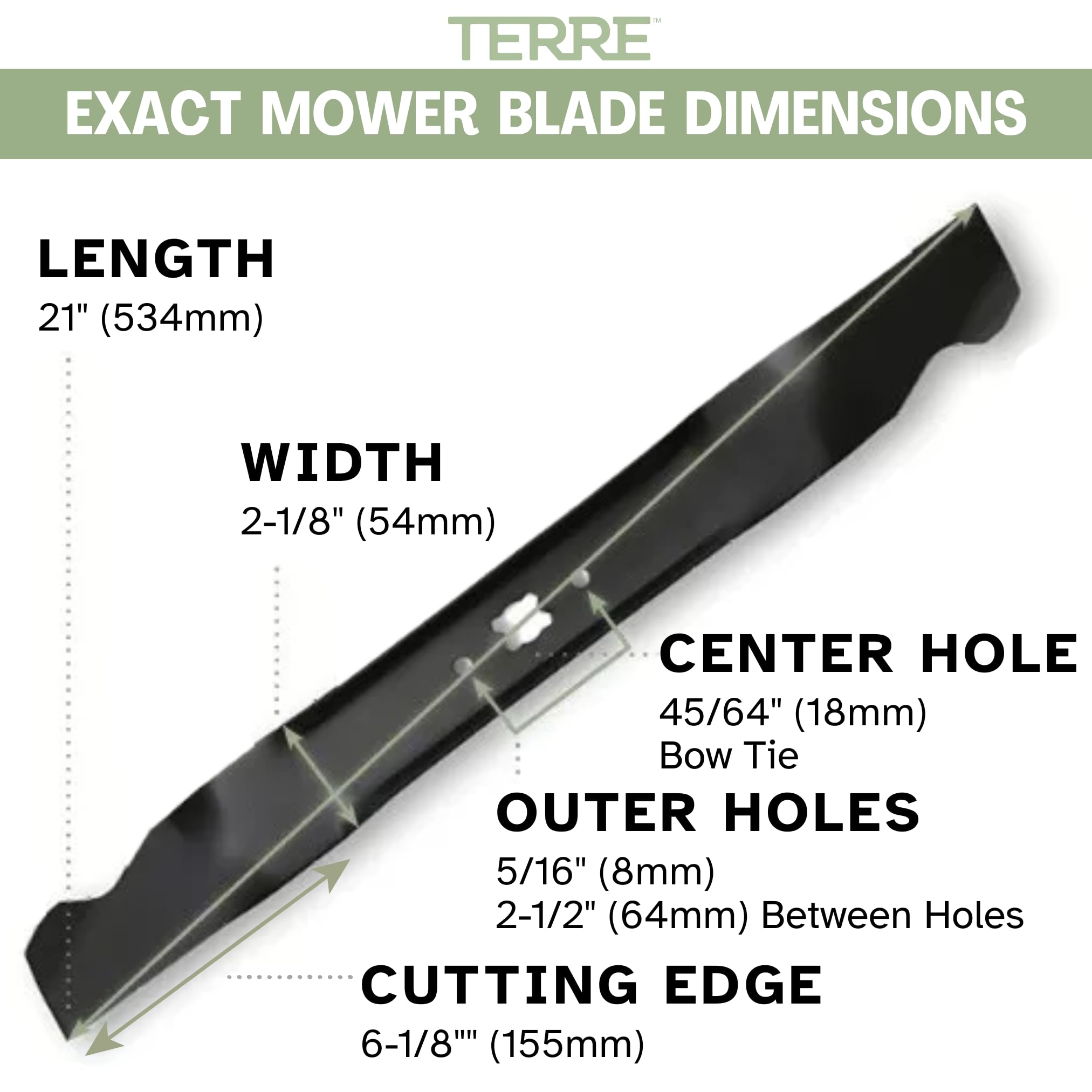 T TERRE forged steel blade with anti-rust coating for durability.