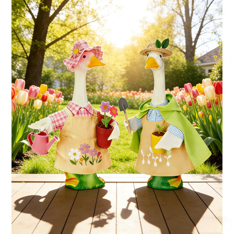 Terreva Gardener Porch Goose 23-Inch Fit designed for standard goose statues.