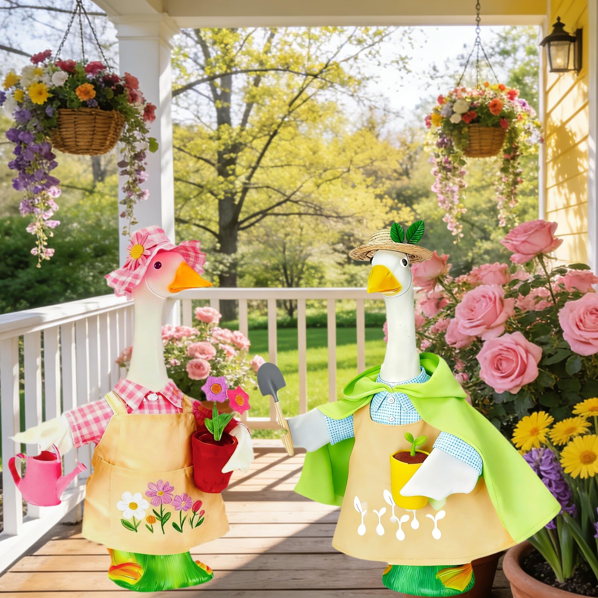 Terreva Gardener Porch Goose Outfit garden party decor for spring