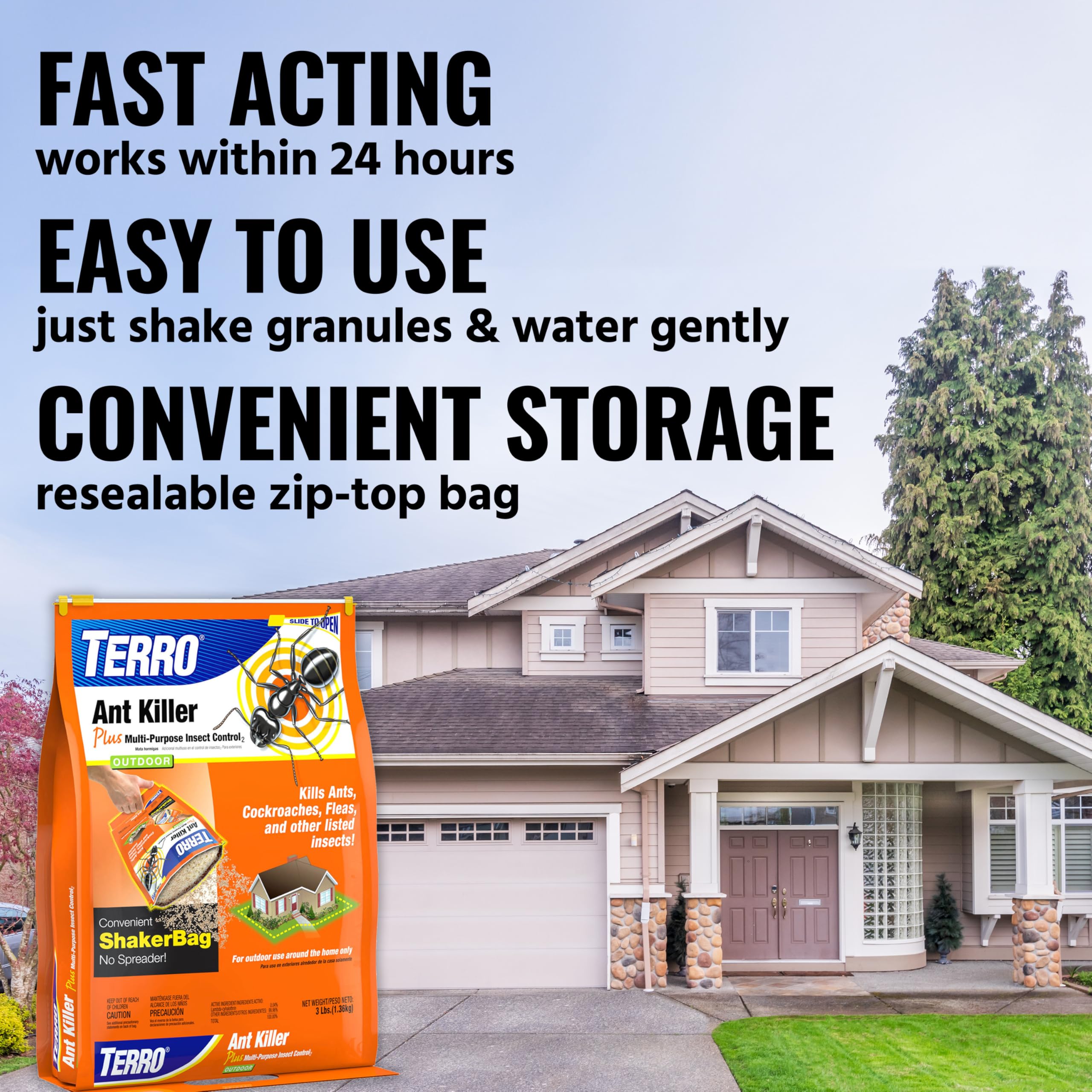 TERRO Ant Killer Plus lawn application for broad-area pest control.