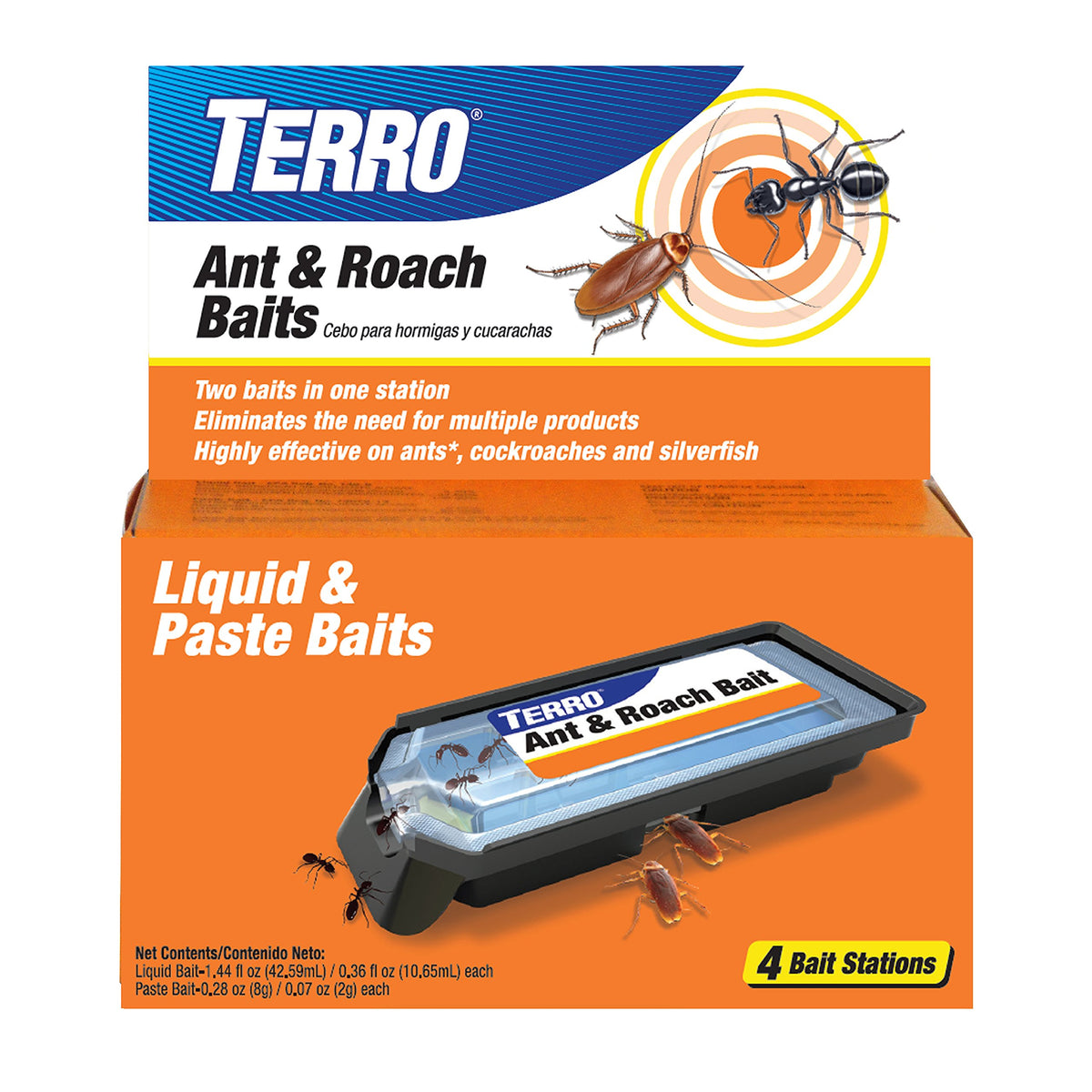 Terro ant-roach bait station top view for discreet placement.