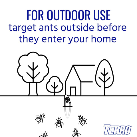 TERRO Liquid Ant Baits tab cut ready-setup highlights quick deployment steps.