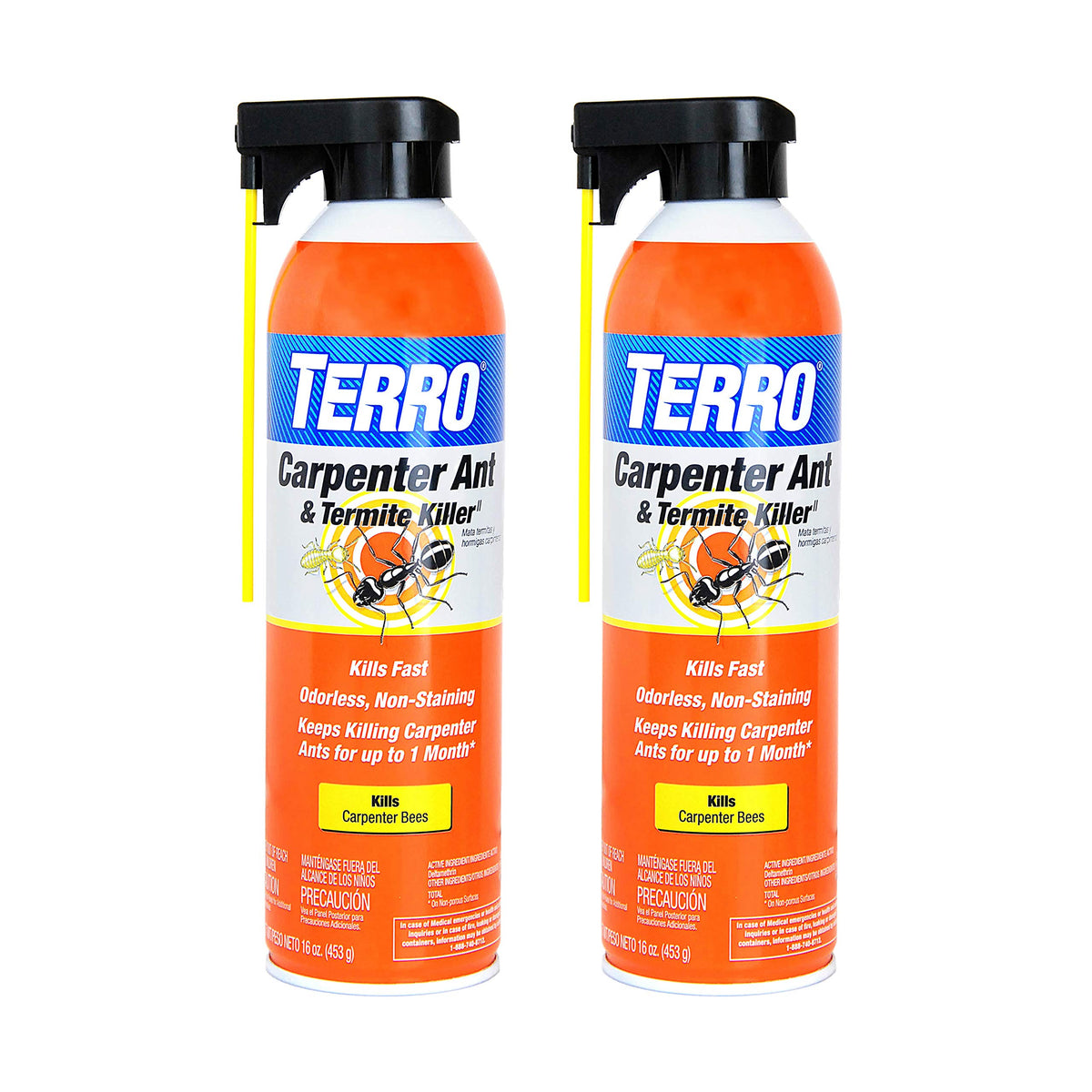 TERRO broad spray for indoor and outdoor use delivers fast control of wood-infesting pests.
