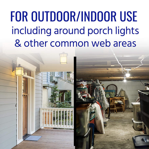 Outdoor use near porch lights with TERRO Cobweb Eliminator