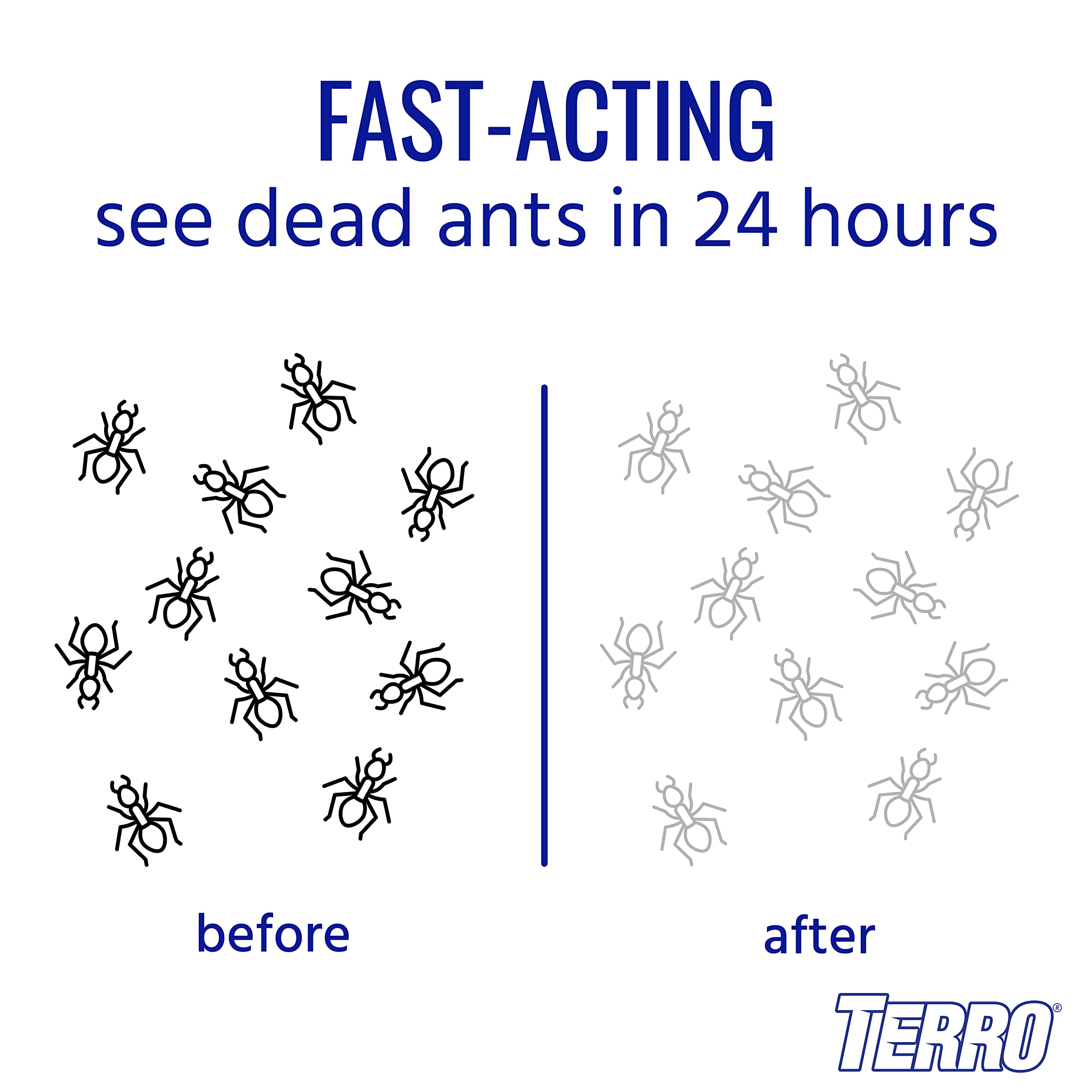 Terro fire ant bait broadcast across a lawn for broad-area coverage