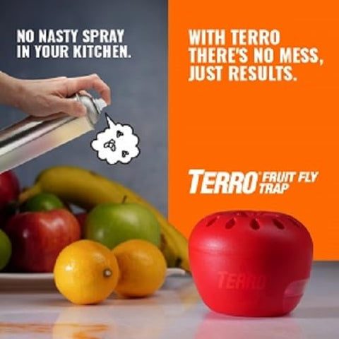 Terro indoor apple-shaped design blends with fruit for subtle protection.