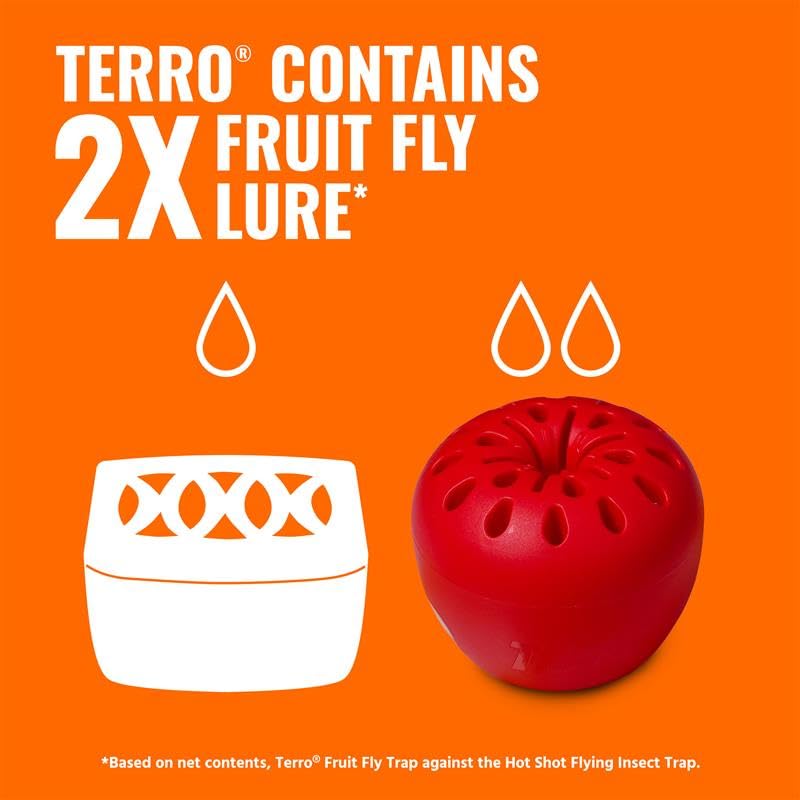 Terro fruit fly trap near catching area available for quick check.