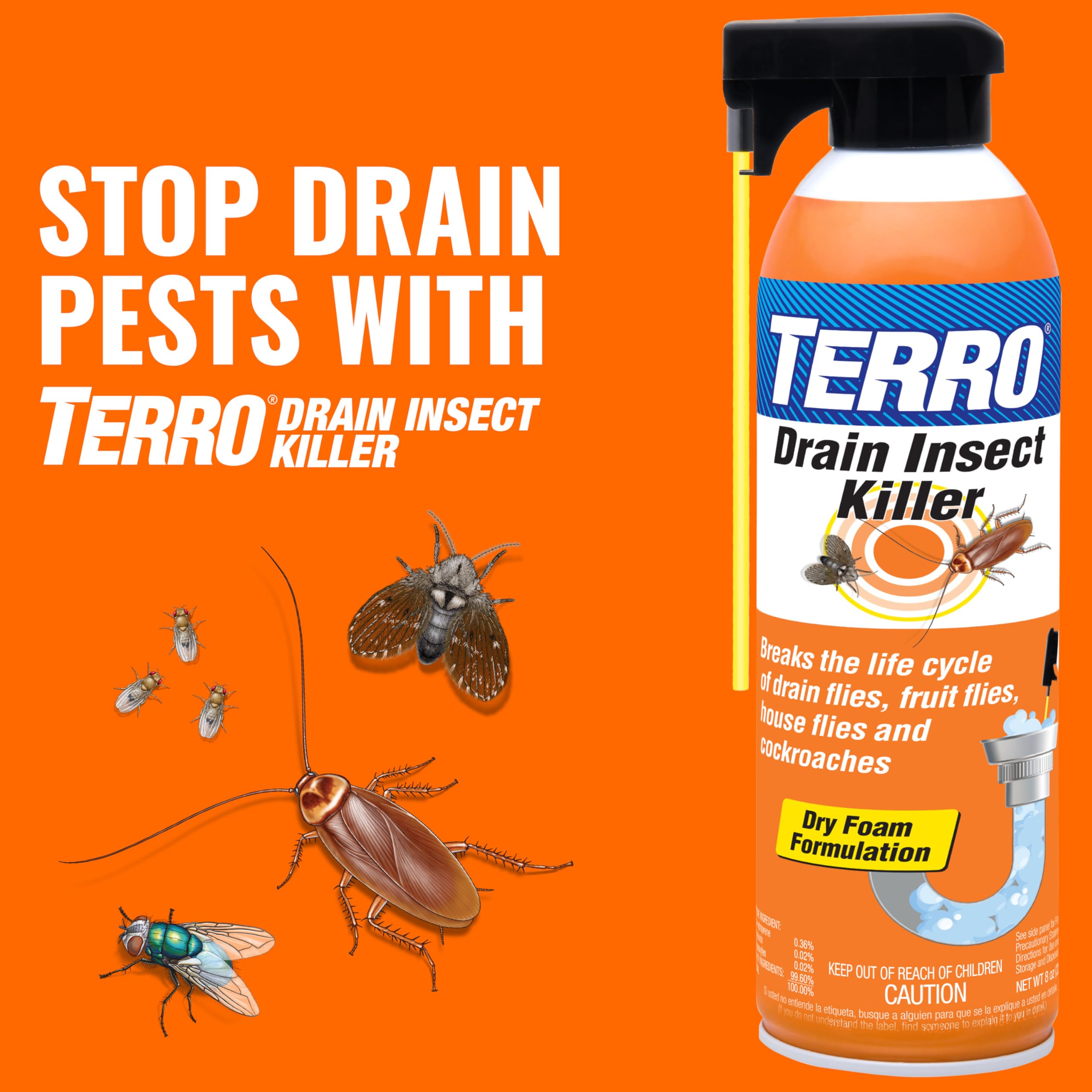 Terro fruit fly trap non-staining lure for clean use.