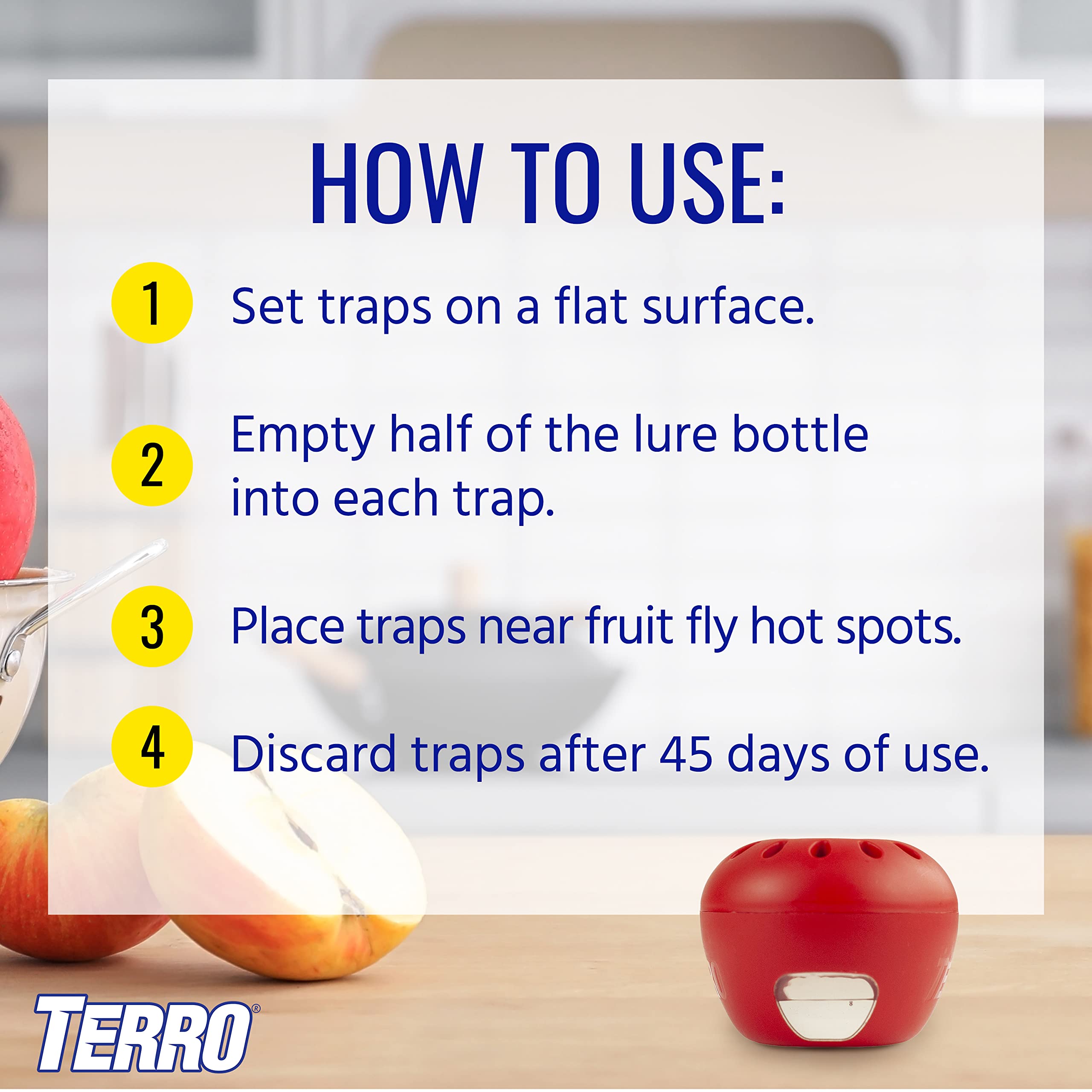 Terro trap interior view captures caught fruit flies cleanly.