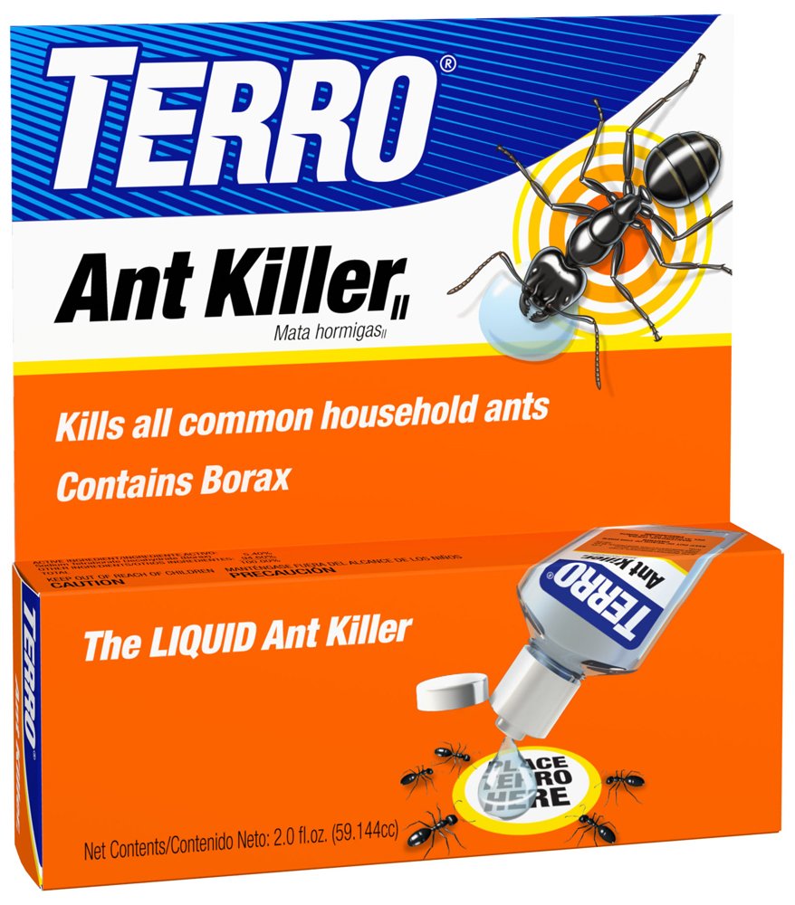 TERRO Liquid Ant Killer II gravity display with 2 oz bait stations for indoor ant control