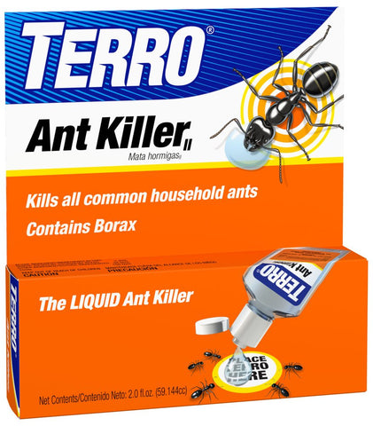 TERRO Liquid Ant Killer II gravity display with 2 oz bait stations for indoor ant control