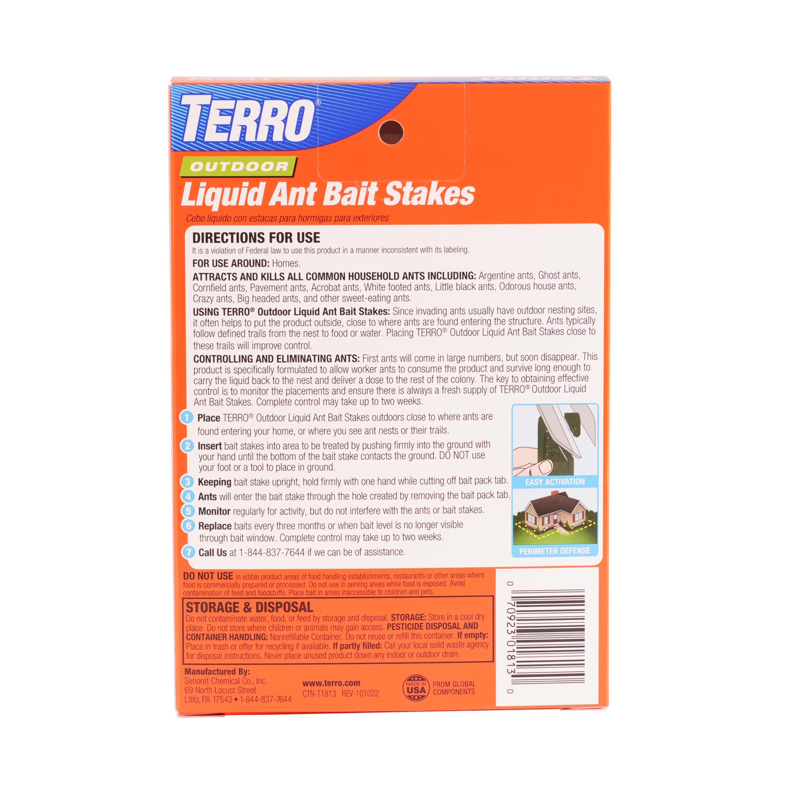 TERRO Liquid Ant Baits outdoor protection near entry prevents indoor invasions.