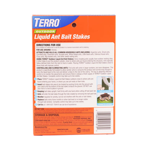 TERRO Liquid Ant Baits outdoor protection near entry prevents indoor invasions.