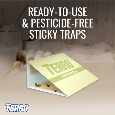 TERRO Pantry Moth Traps folded-design keeps children and pets from touching the surface