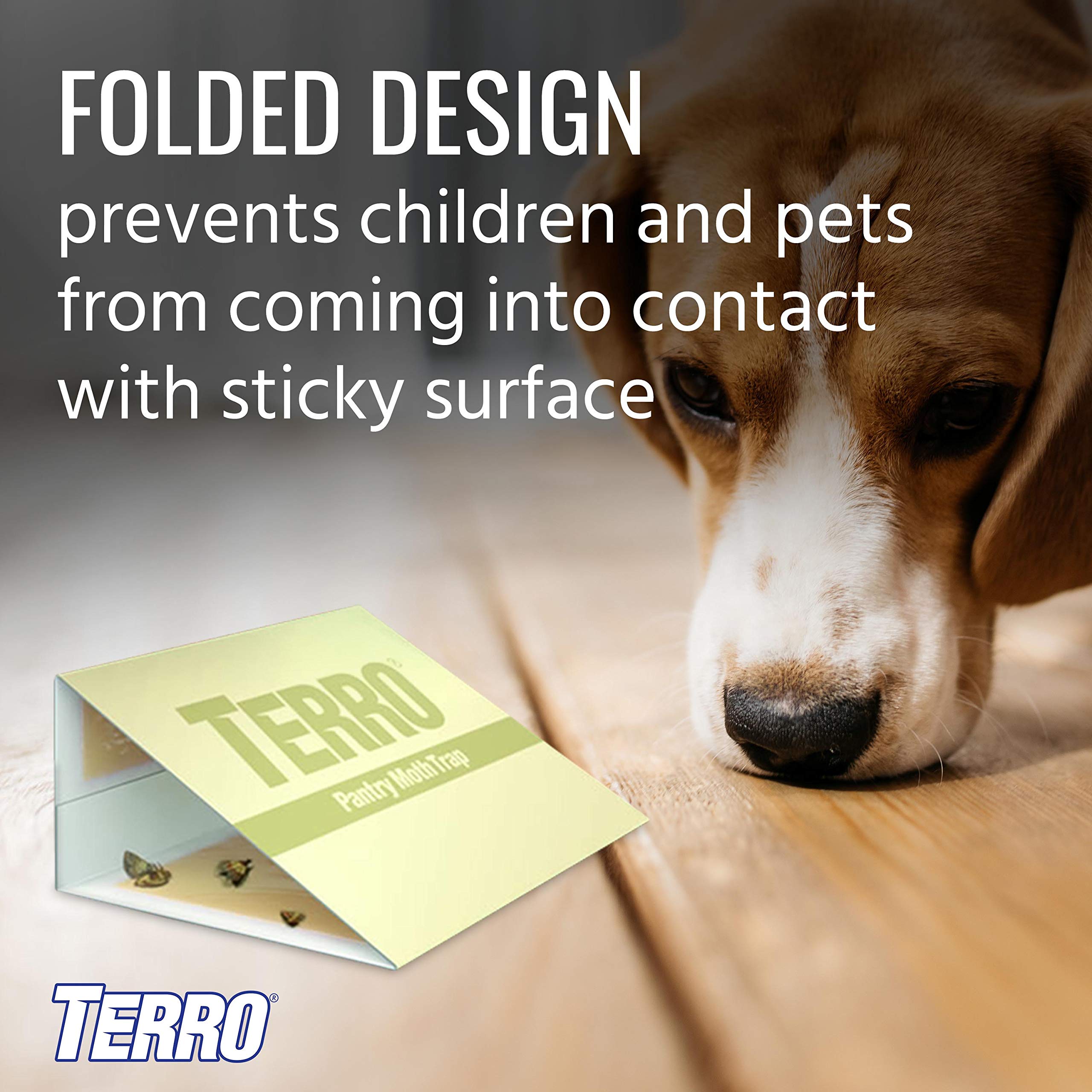 TERRO Pantry Moth Traps on-shelf in pantry for discreet protection