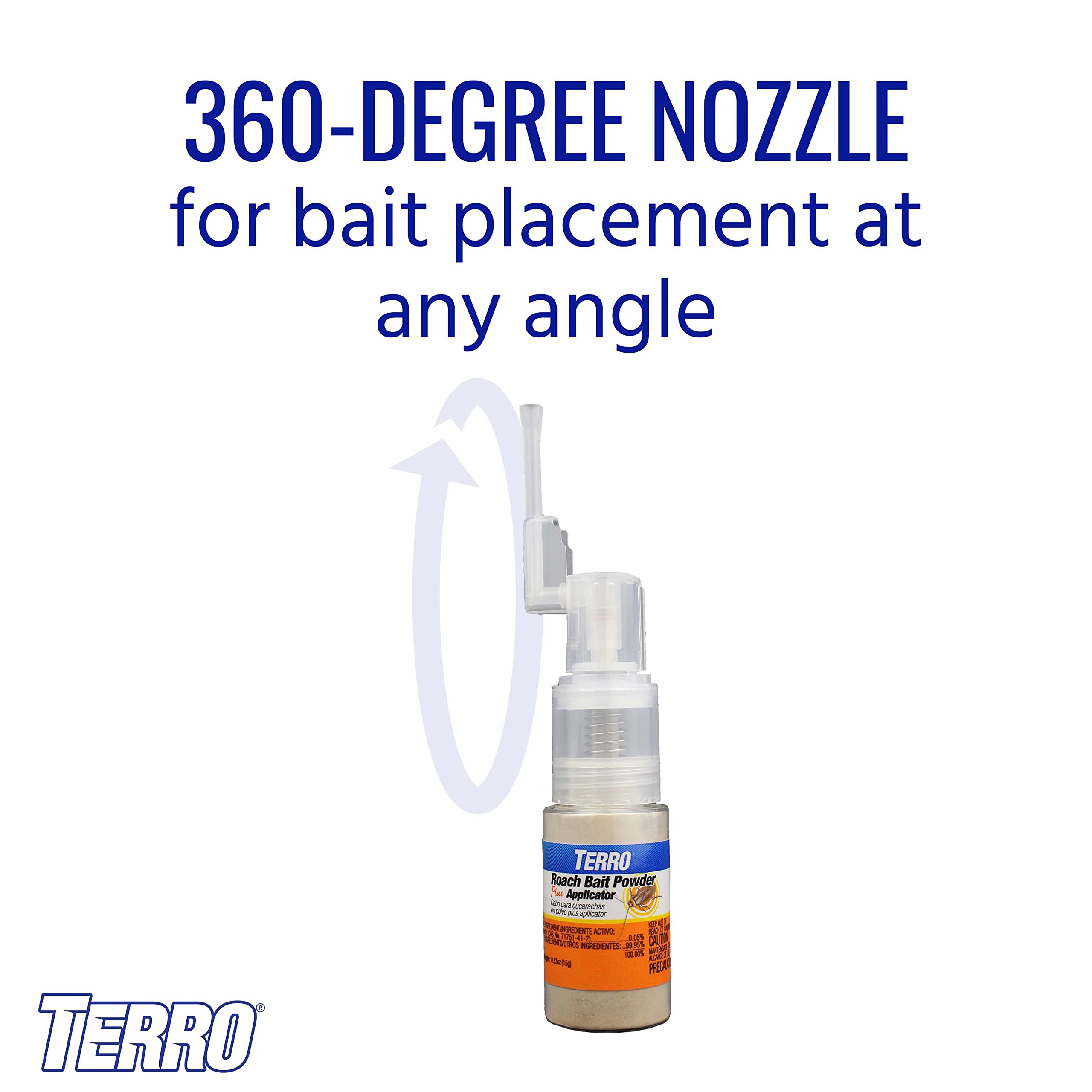 TERRO Roach Bait Powder offers 150 bait placements per tube for coverage.