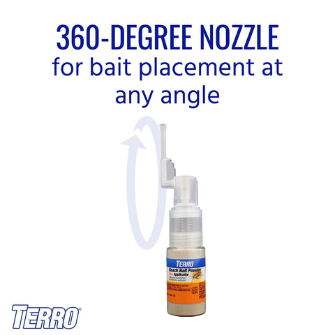 TERRO Roach Bait Powder offers 150 bait placements per tube for coverage.