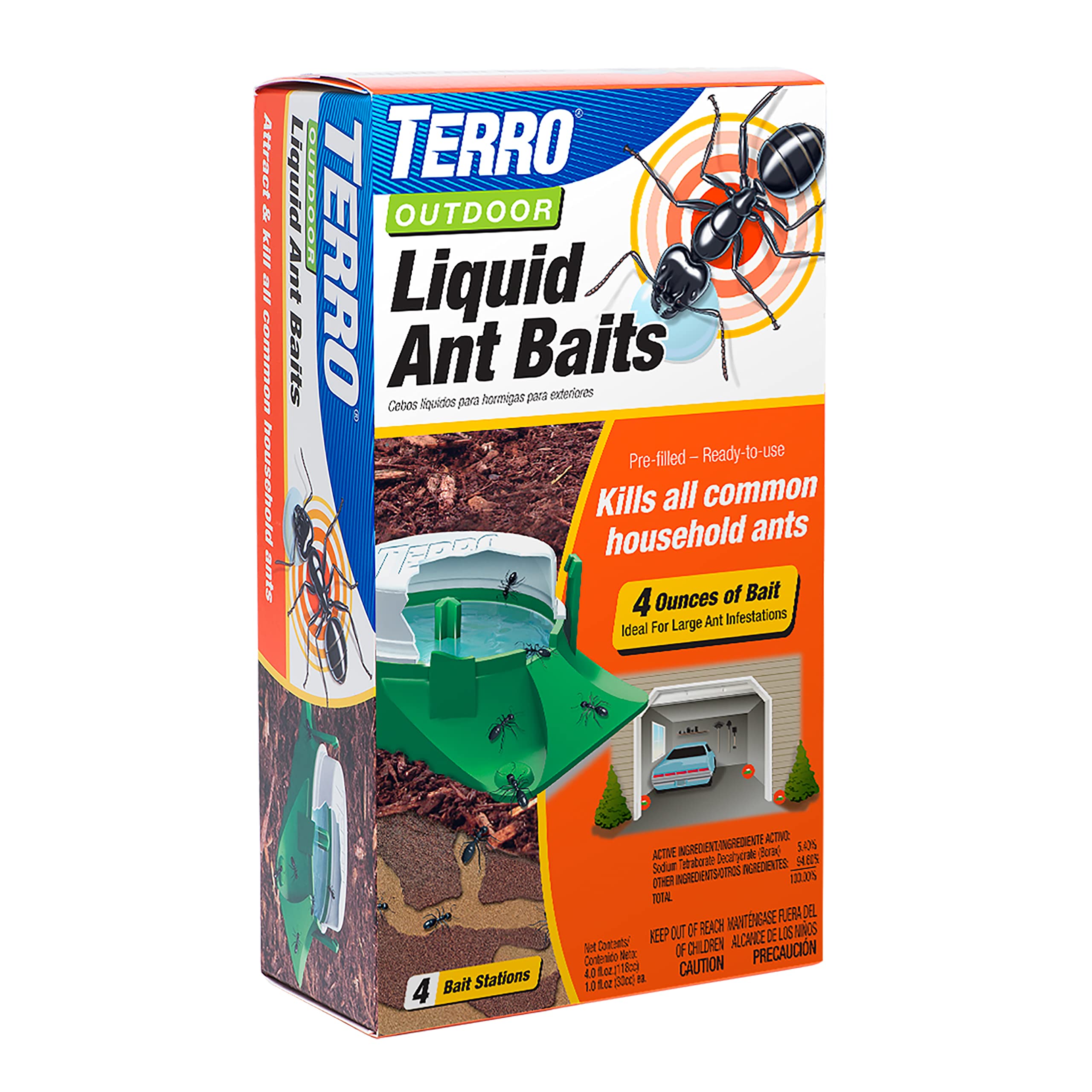 TERRO T1804-6 outdoor bait station ready in yard attracts and kills ants.