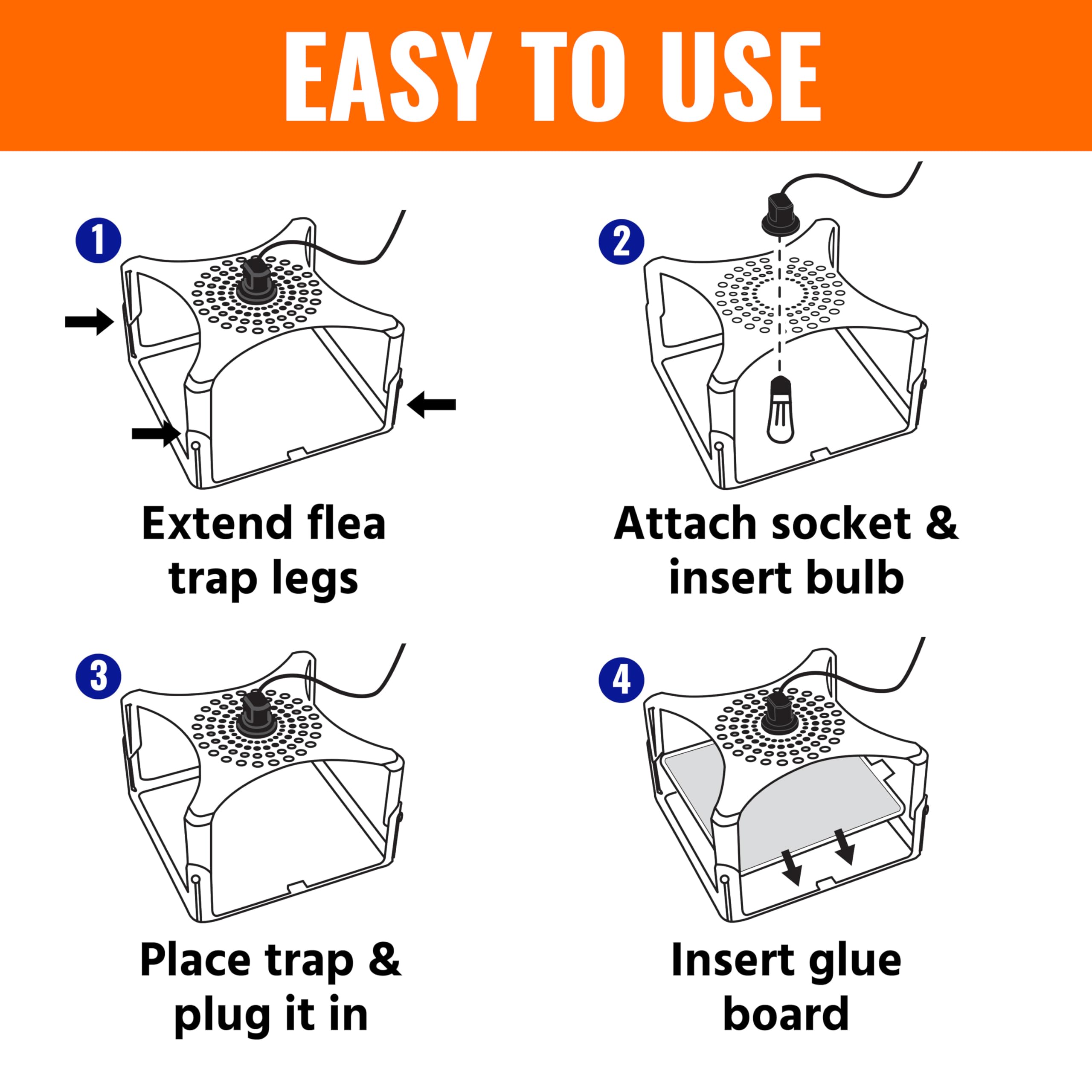 Terro T230 flea lure with light and heat attracts fleas from a distance.