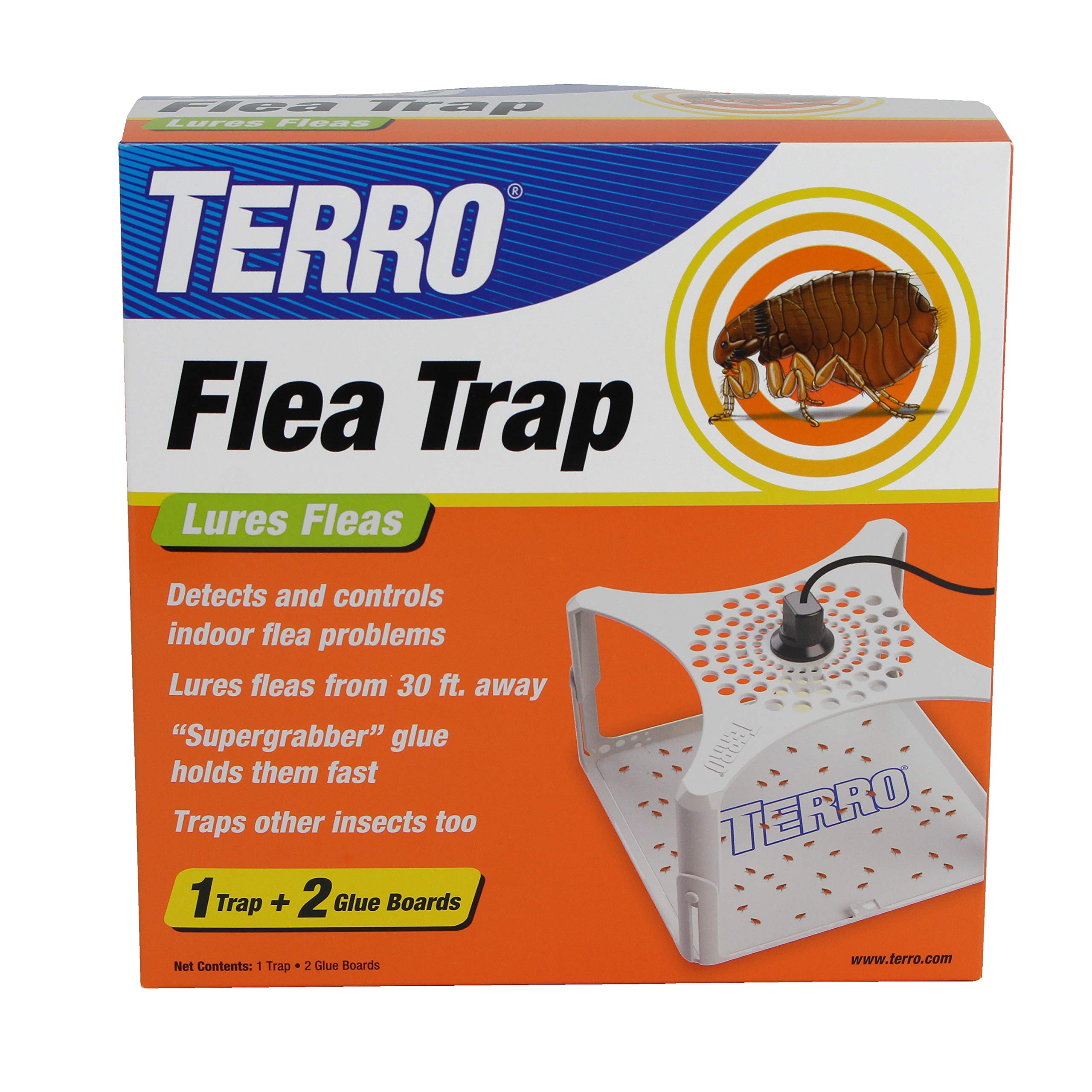 Terro T230 indoor flea trap placed in a pet-friendly living area for discreet control.