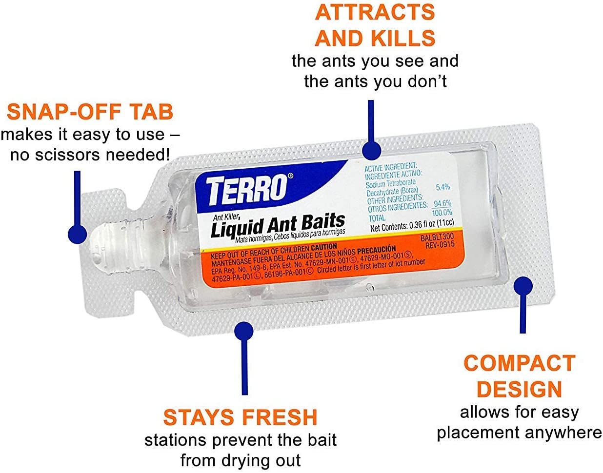 Terro T300 long-lasting stations provide continuous liquid bait over days