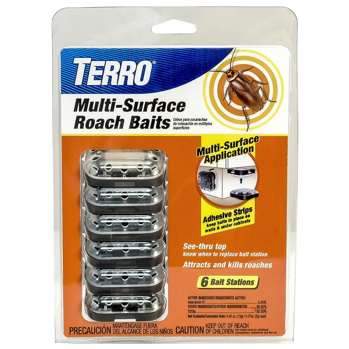 Terro T500 bait station attached to a wall for discreet roach control
