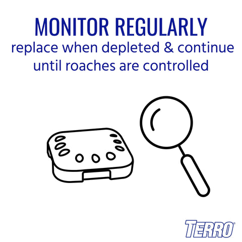 Terro T500SR placement in kitchen and bathroom for roach control