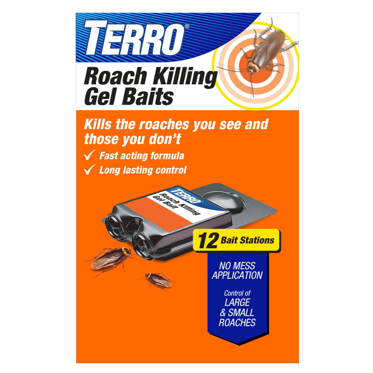 TERRO T506SR no-mess station with contained bait for clean roach control.