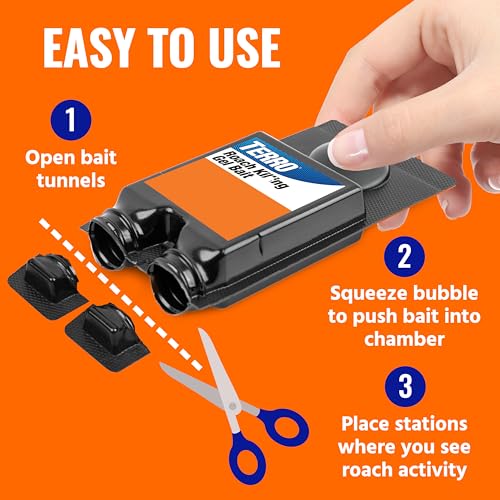 TERRO T506SR ready-to-use bait station demonstrating simple kitchen placement.