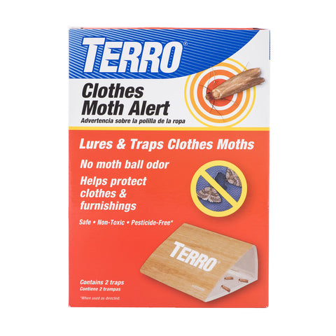 TERRO T720 traps in box show packaging for odor-free moth control.