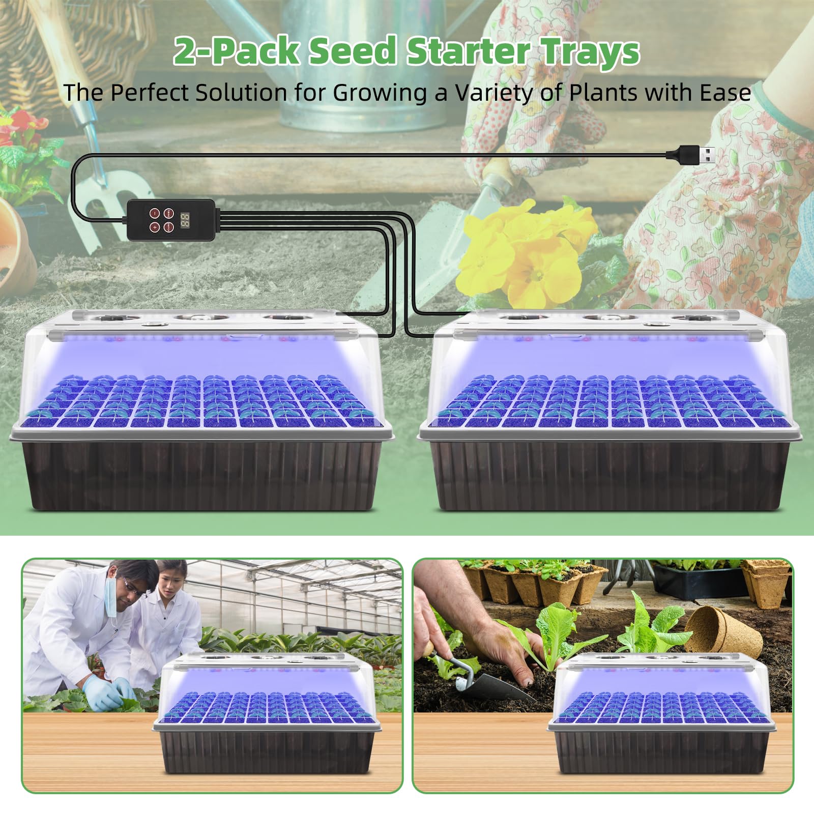 Terronix complete indoor seed starting kit for herbs, vegetables, and flowers
