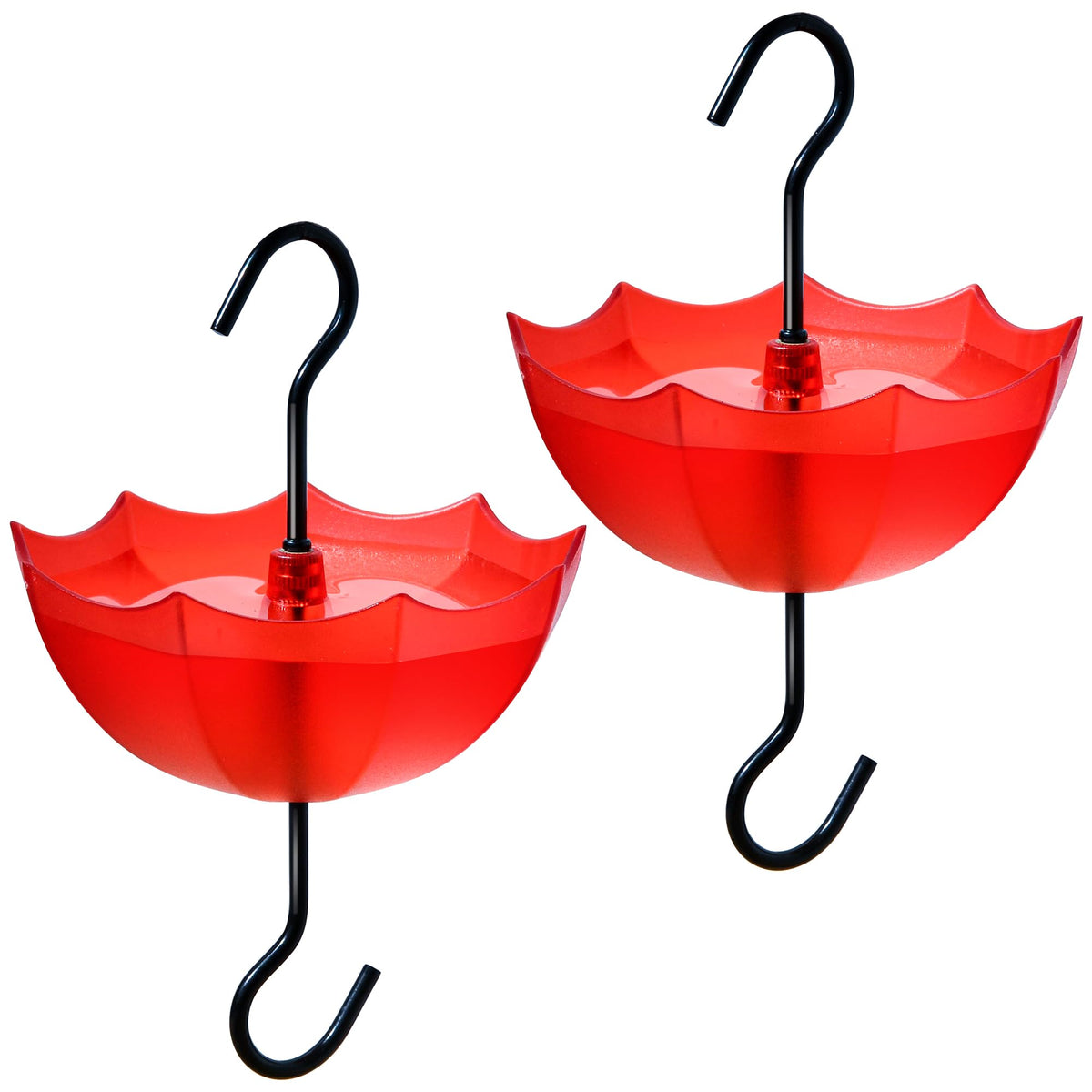 TERULF ant moat with red umbrella guards hummingbird feeder against ants
