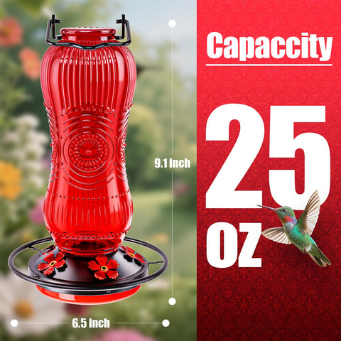 TERULF hummingbird feeder wide mouth for easy filling and cleaning during outdoor use
