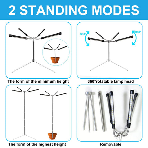 Tesdluy detachable tripod enables portable placement on pot, table, or floor.