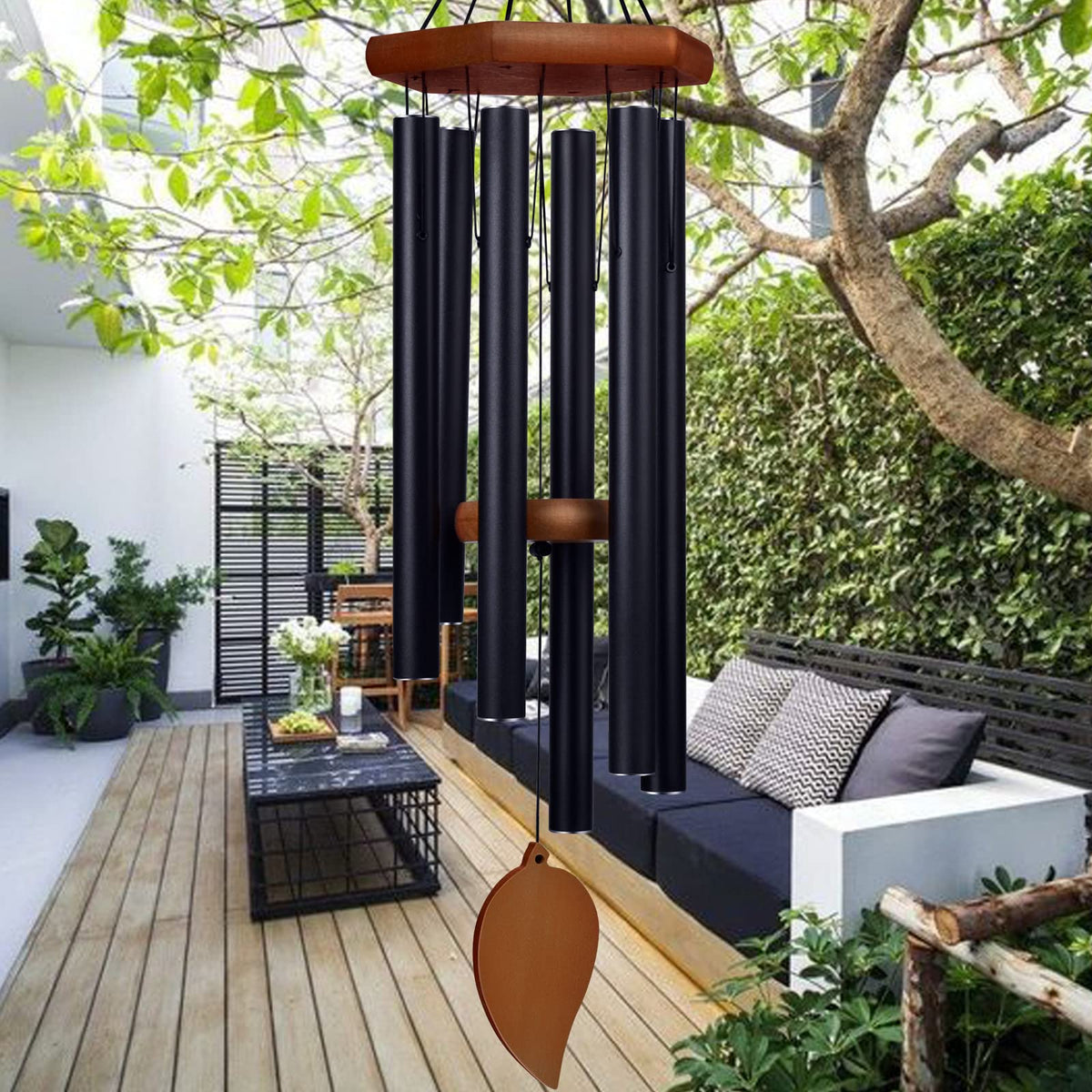 TESECU 38 sympathy wind chimes with a deep outdoor tone for gardens.