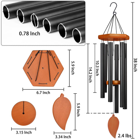 TESECU wind chimes with anodized aluminum tubes offer long-lasting tones.