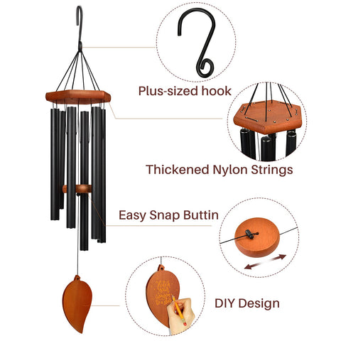 TESECU wind chimes offer central string adjustment and silent mode options.