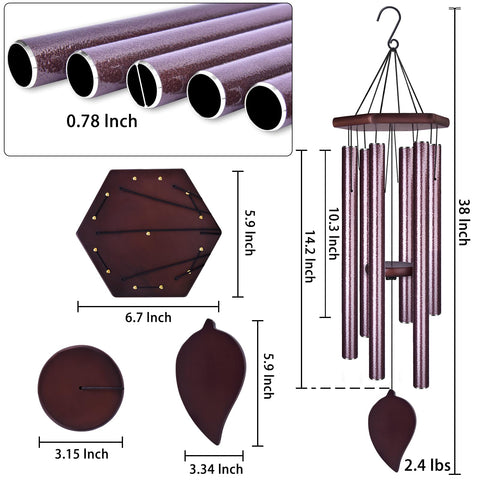 TESECU Wind chimes with thick tubes offer rich, resonant pentatonic tones.
