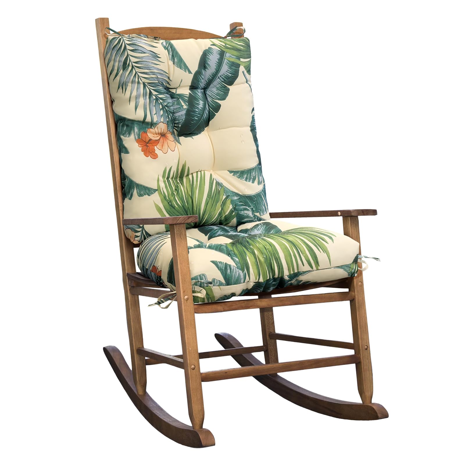 TESICA floral rocking-chair cushion beige seat for cozy porch seating.